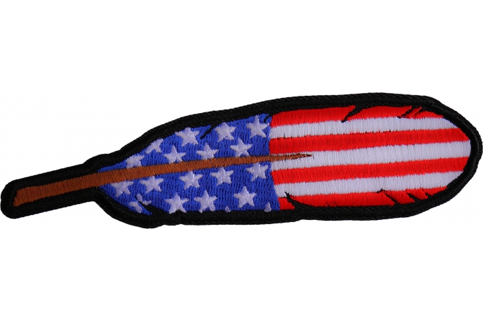 American Flag Feather Patch