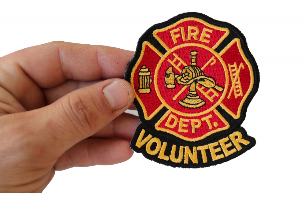 Firefighter Flames Maltese Cross Embroidered Biker Patch Large FREE SHIP 