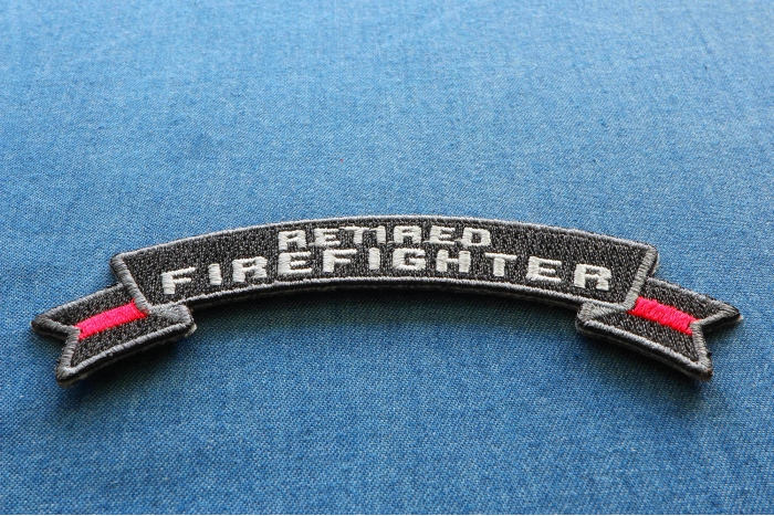 Retired Firefighter Rocker Patch diagonal view
