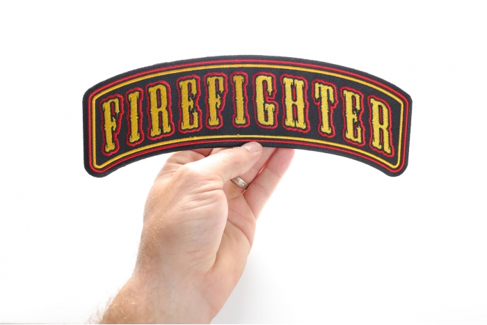 Firefighter Rocker Patch Large Firefighter Iron On Patch For The Back Of Your Jacket or Vest ...