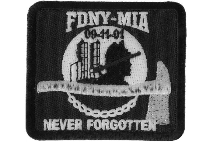 FDNY MIA Never Forgotten Iron on Patch