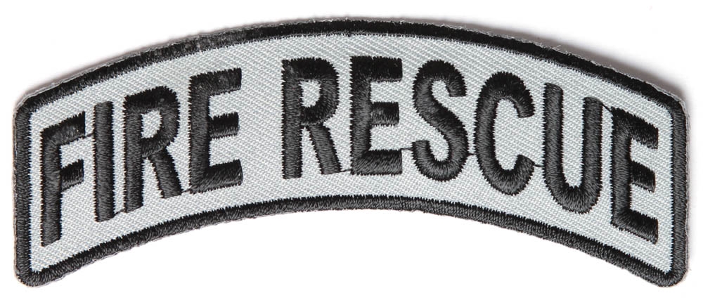 Fire Rescue Rocker Patch Black Gray