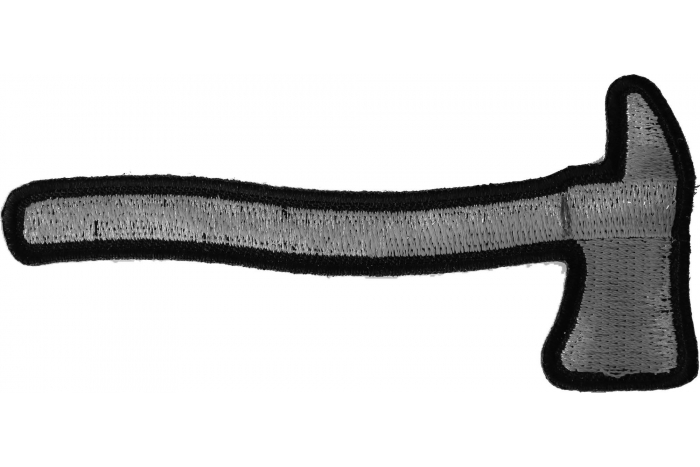Firefighter Axe In Silver Metallic Iron on Patch