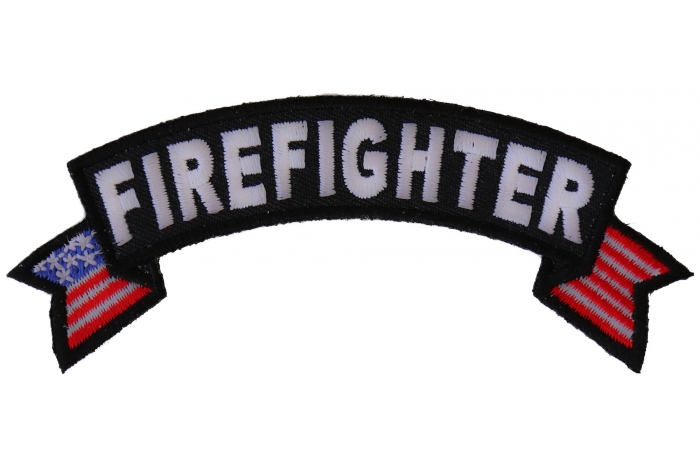 Firefighter US Flag Small Rocker Patch | Embroidered Patches by Ivamis ...