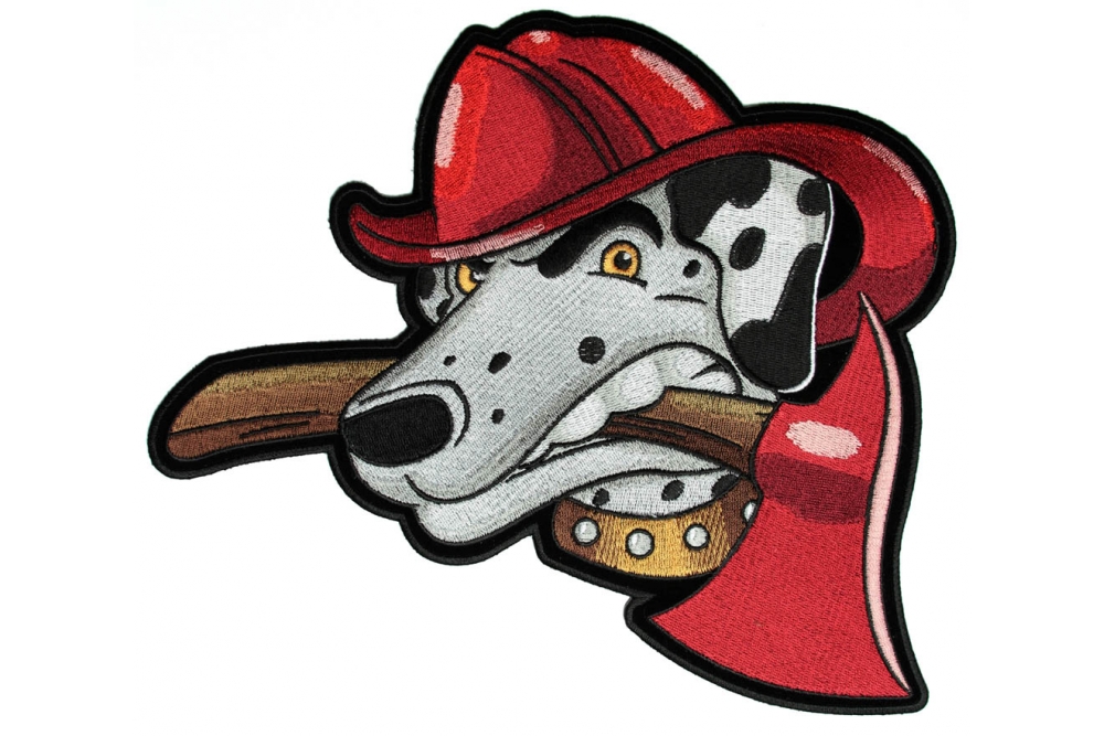 Dalmatian Firefighter Axe Embroidered Iron on Patch