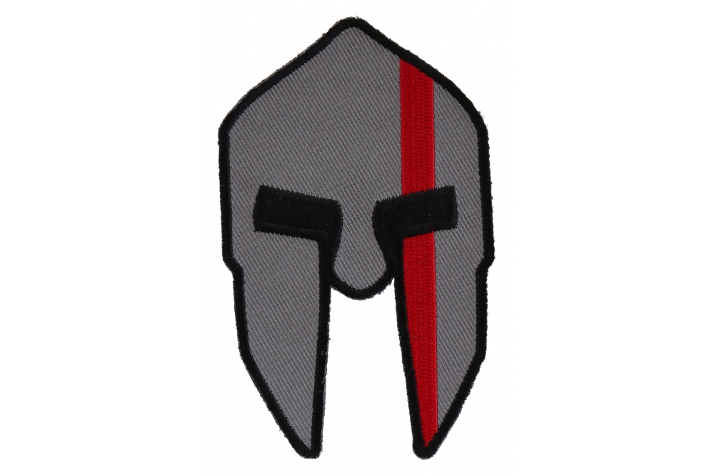 Spartan Helmet Red Line Firefighter Patch