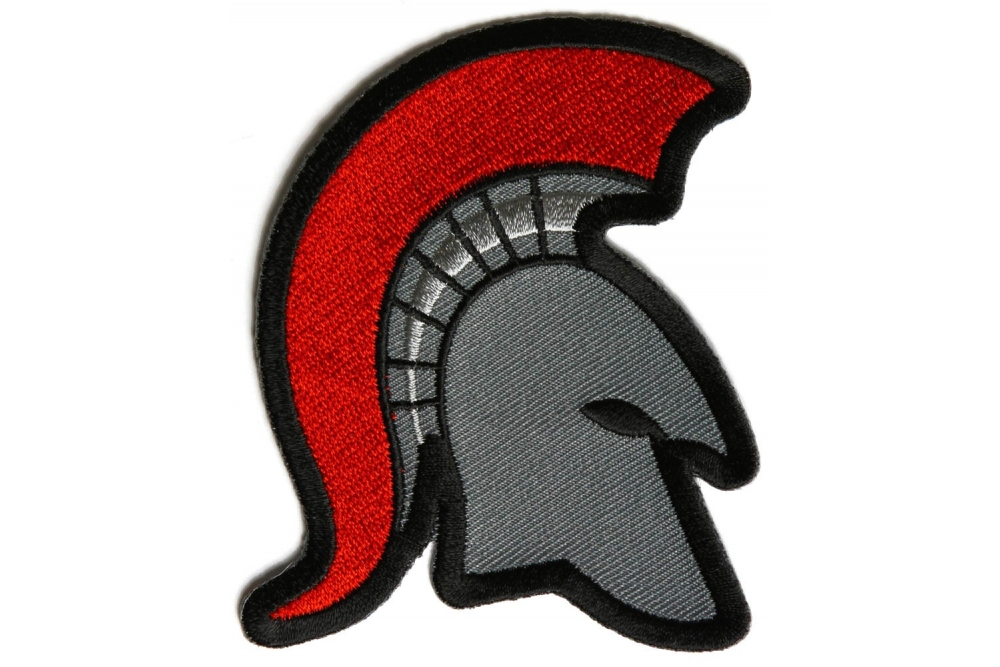 Spartan Helmet Red Mohawk Firefighter Patch