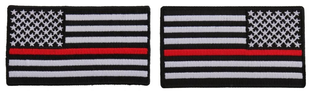 Thin Red Line American Flag Left and Right Patch For Fire Fighters