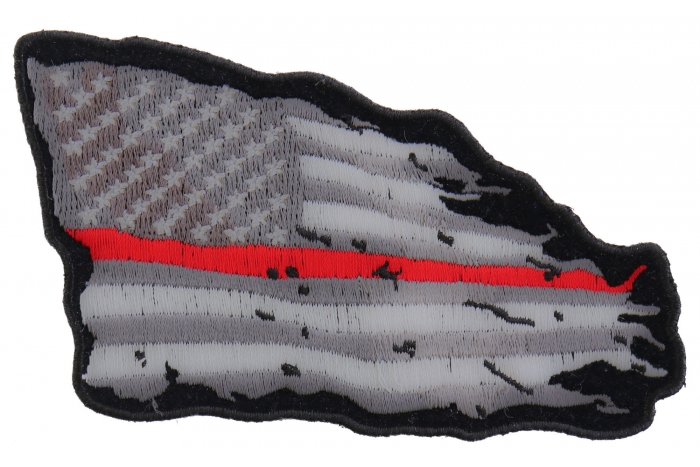 Thin Red Line American Tattered Flag Patch