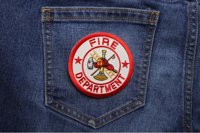 Fire Department Circle Patch shown on jeans