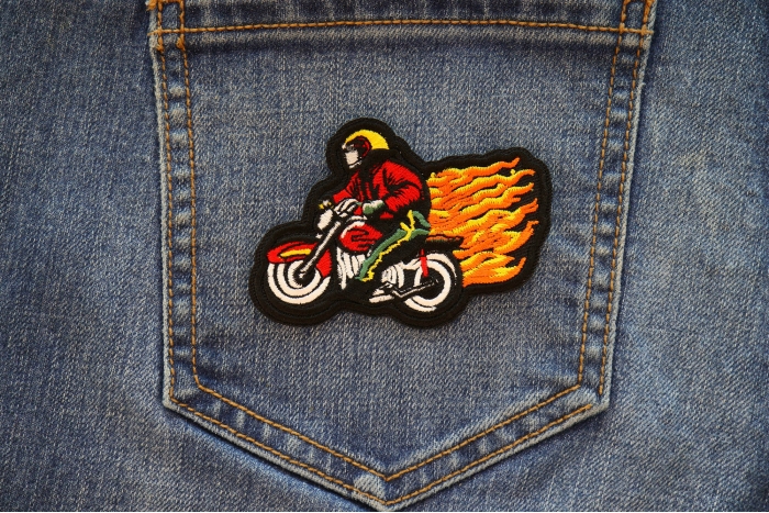 Firefighter Biker Patch shown on jeans