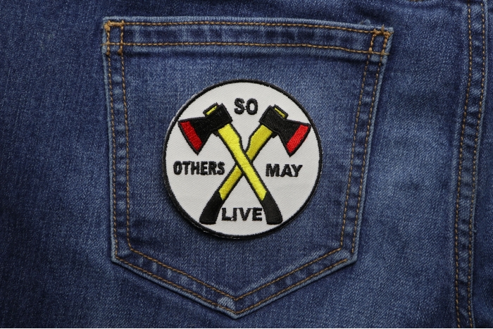 So Others May Live Firefighter Patch shown on jeans