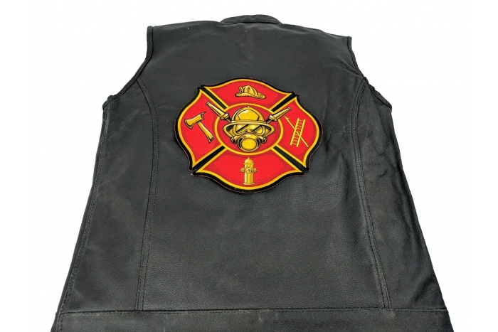  shown on leather vest