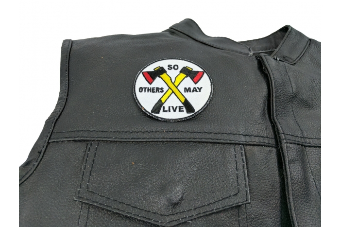  shown on leather vest