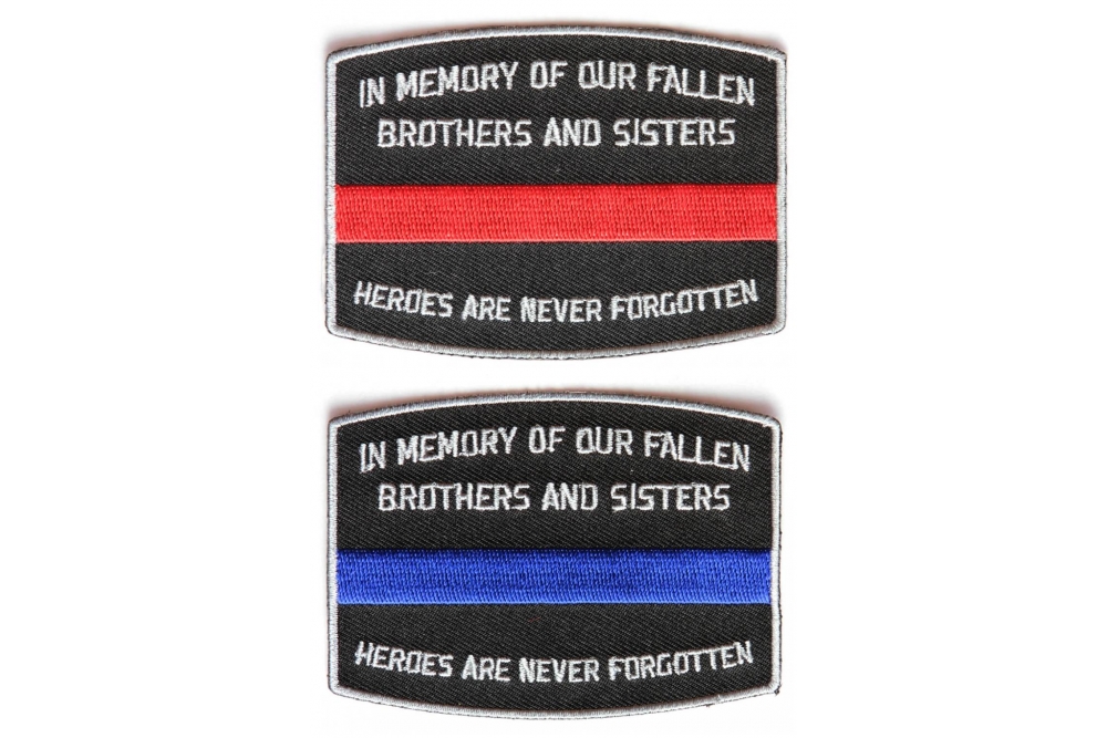 In Memory Of Fallen Brothers and Sisters Police Officers and Firefighters Patches