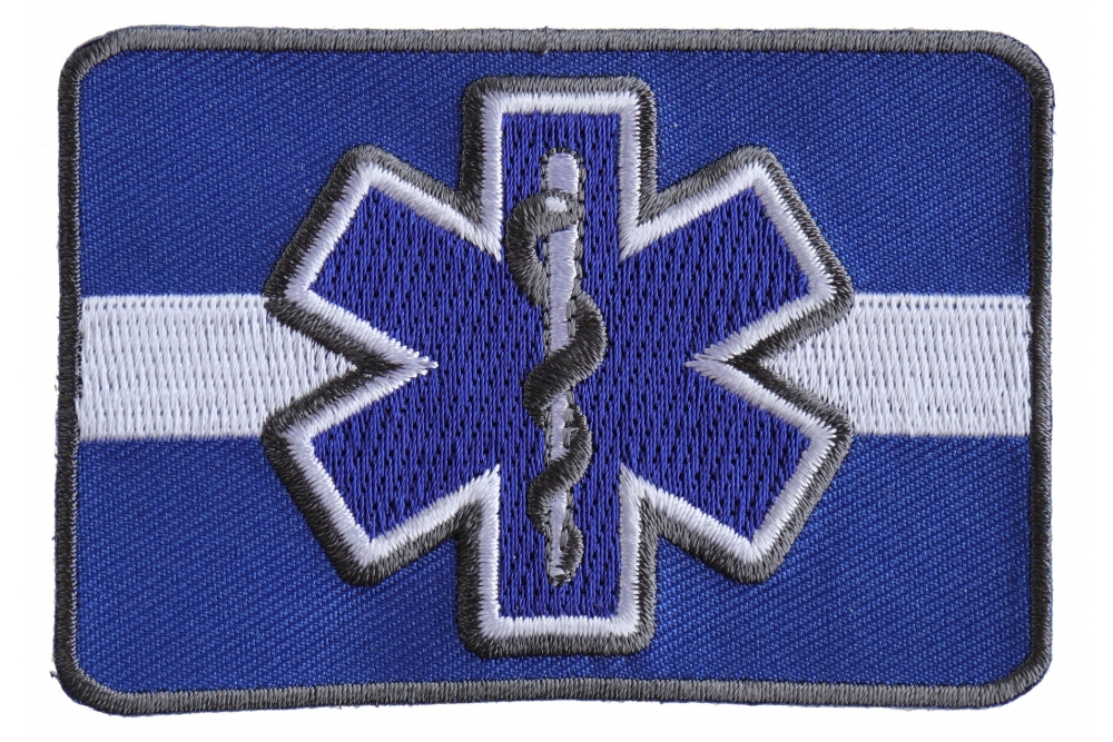 STAR OF LIFE PARAMEDIC EMT EMS RESCUE MOTORCYCLE VEST SEW/IRON PATCH 7 1/2" 