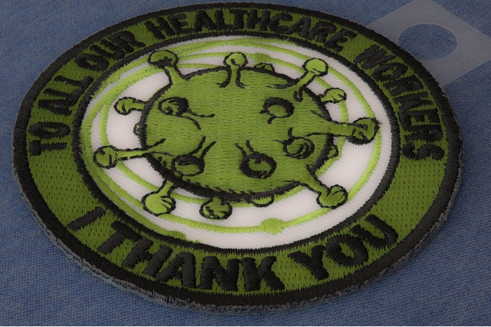 To All Healthcare Workers I thank you Covid 19 Pandemic 2020 Patch diagonal view