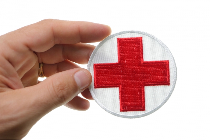 Medic Patch shown on hand for size comparison