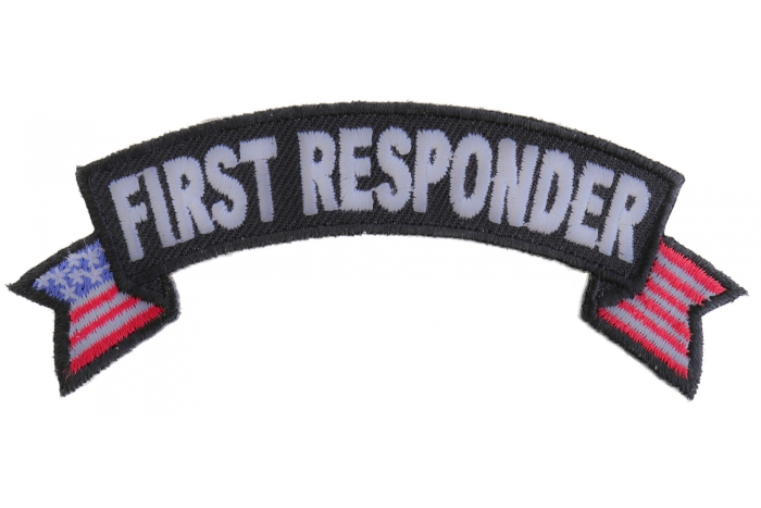 First Responder US Flag Small Rocker Patch