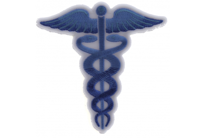 Medic Symbol Iron on Patch Blue
