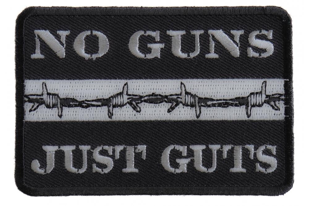 No Guns Just Guts Thin Silver Line Patch For Correctional Officers