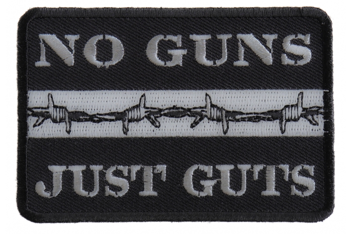 No Guns Just Guts Thin Silver Line Patch For Correctional Officers