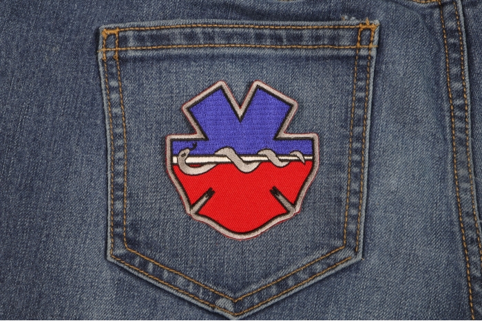 Firefighter EMT Emblems Patch shown on jeans