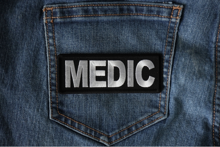 Medic Patch shown on jeans