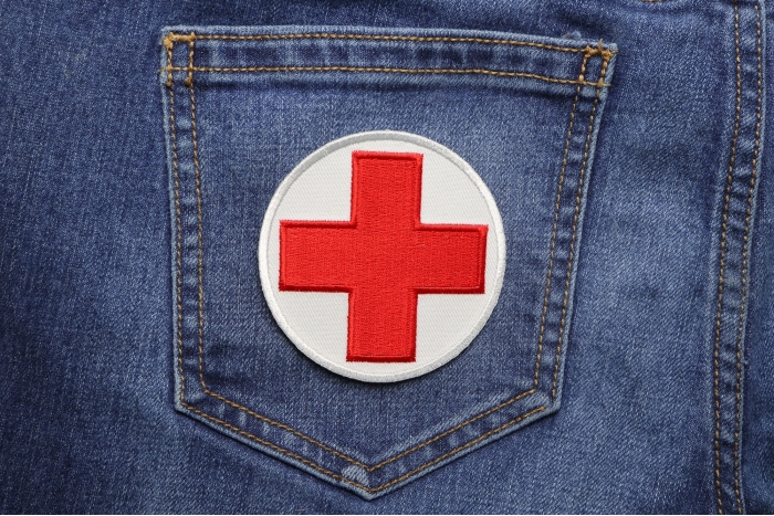 Medic Patch shown on jeans