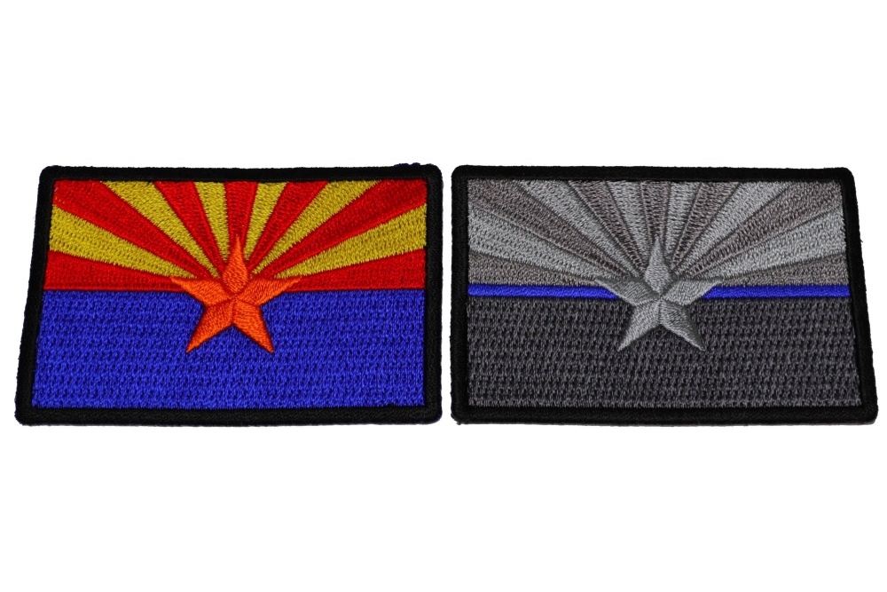 ARIZONA STATE FLAG WITH BLACK BORDER EMBROIDERED PATCH