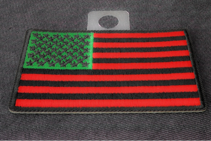 American Flag with African Colors Iron on Patch diagonal view