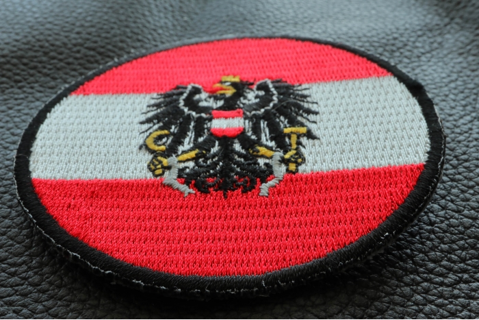 Austrian Flag Patch Austrian Flag Patch diagonal view