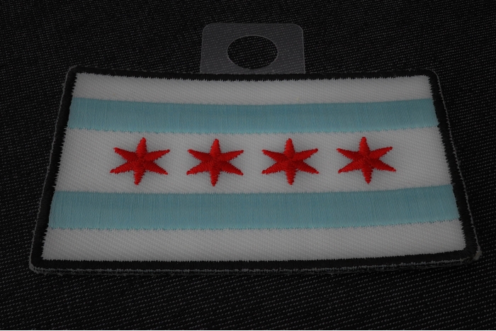 Chicago City Flag Patch diagonal view