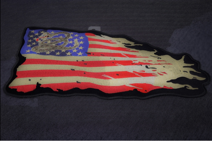 Don't Tread on Me American Flag Patch diagonal view