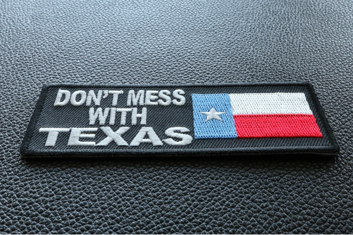 Don't Mess With Texas Patch With Flag diagonal view