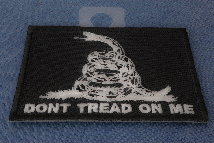 Don't Tread On Me Black White Patch diagonal view