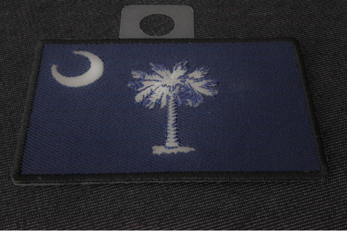 South Carolina Flag Iron on Patch diagonal view