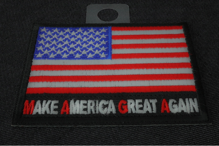 Make America Great Again MAGA US Flag Patch diagonal view
