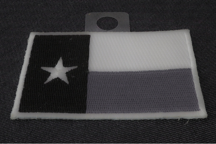 Monochrome Texas Flag Patch diagonal view