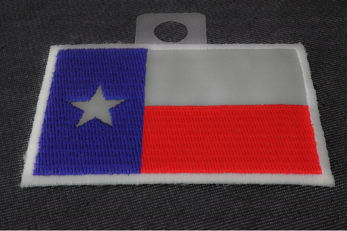 Texas Flag Iron on Patch Reflective diagonal view
