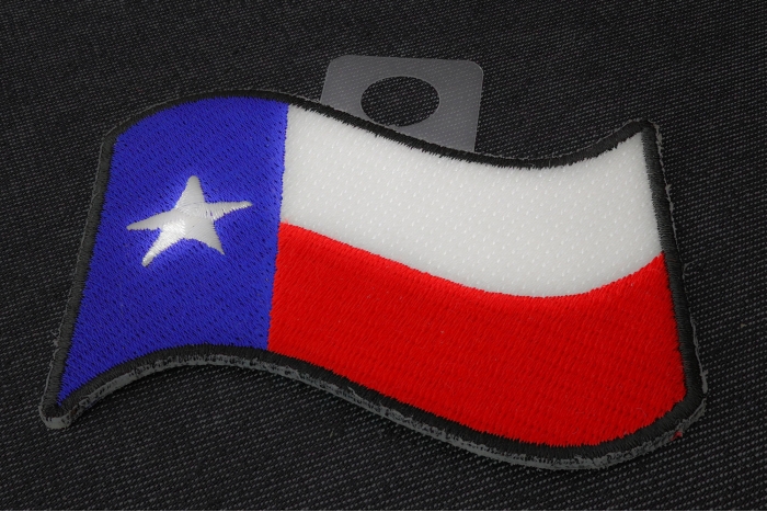 Waving Texas Flag Patch diagonal view