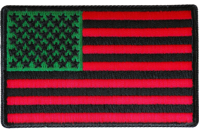American Flag with African Colors Iron on Patch
