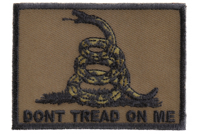 Don't Tread On Me Gadsden Flag Black Over Army Green Patch