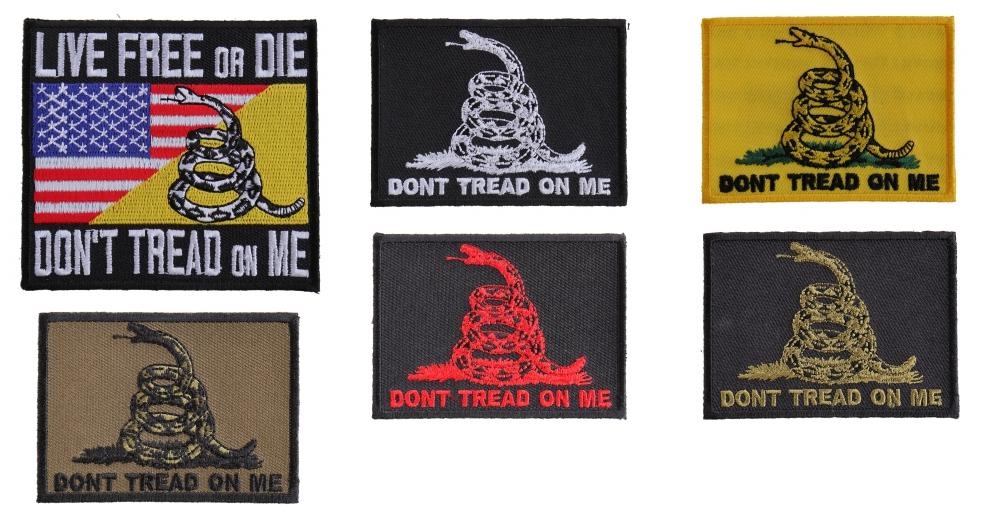 Dont Tread On Me Gadsden Flag Set Of 6 Embroidered Patches