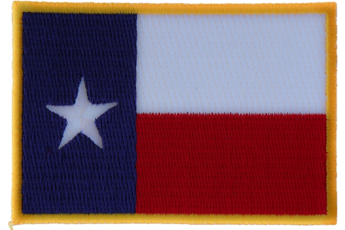 Gold Border Texas Flag Patch