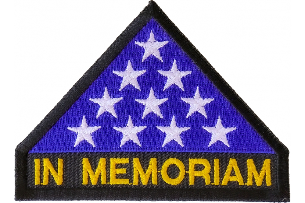 In Memoriam Folded Flag Patch | US Military Veteran Patches