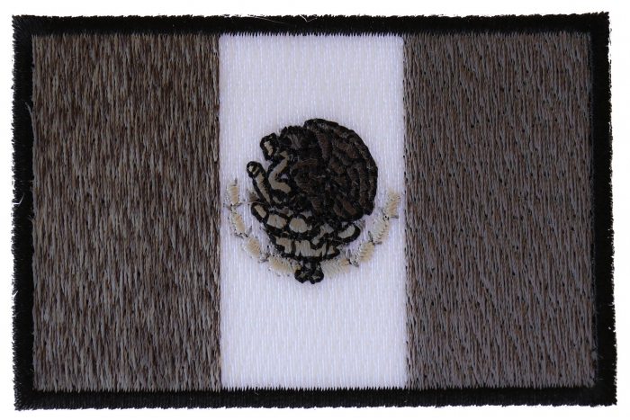 Mexican Flag in Black White and Gray