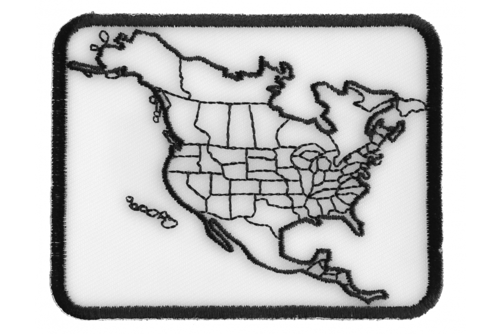 US Flag Patch Black and White 3 Inch