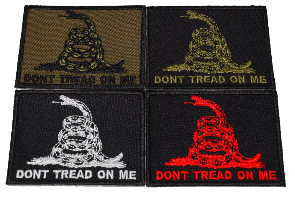 Set of 4 Dont Tread on Me Patches in different colors