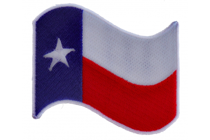 Texas Waving Flag White Border Patch